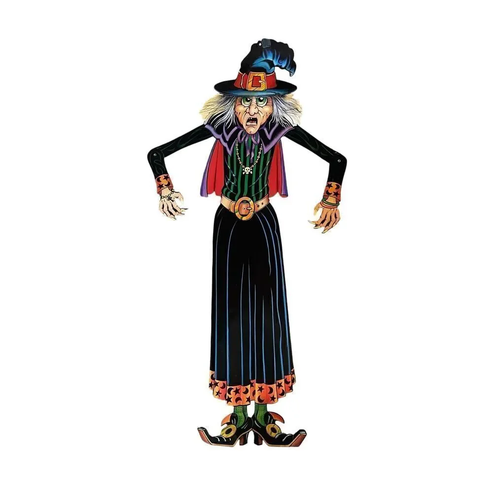 Vintage 1988 BEISTLE 40” Halloween WITCH Die Cut Jointed Hinged Decoration